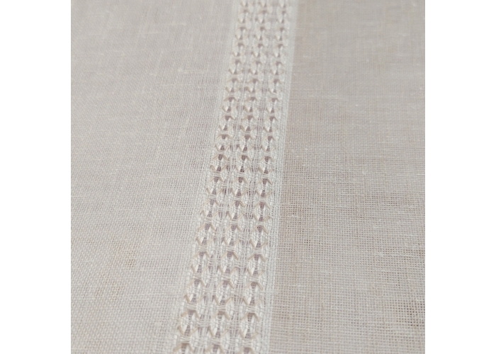 FIRANA NATURAL 330cm - wzór poziomy, ołowianka - biało kremowa