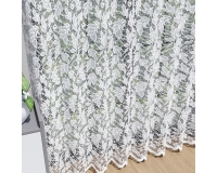 FIRANA ŻAKARDOWA 250cm - liście, gęsta - biała