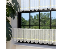ZAZDROSTKA NATURAL 40cm HAFT biel / żółto-zielone kwiatuszki PANEL