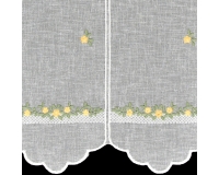 ZAZDROSTKA NATURAL 40cm HAFT biel / żółto-zielone kwiatuszki PANEL