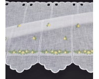 ZAZDROSTKA NATURAL 40cm HAFT biel / żółto-zielone kwiatuszki PANEL