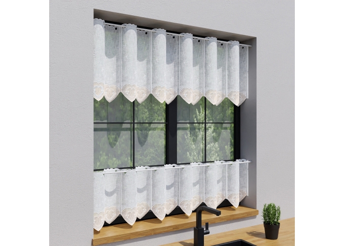 ZAZDROSTKA NATURAL 40cm HAFT SERCA  biel / beż PANEL