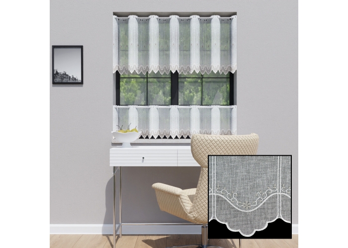 ZAZDROSTKA NATURAL 40cm HAFT biel / szary PANEL