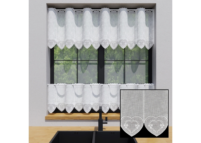 ZAZDROSTKA NATURAL 40cm HAFT SERCA  biel / szary PANEL
