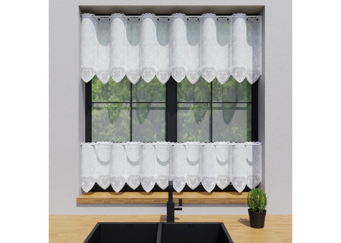 ZAZDROSTKA NATURAL 40cm HAFT SERCA  biel / szary PANEL