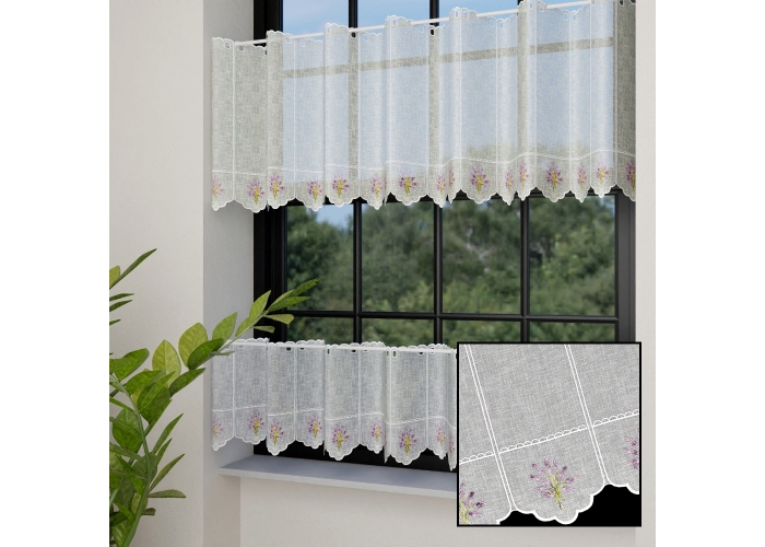 ZAZDROSTKA NATURAL 40cm, HAFT biel/lawenda PANEL
