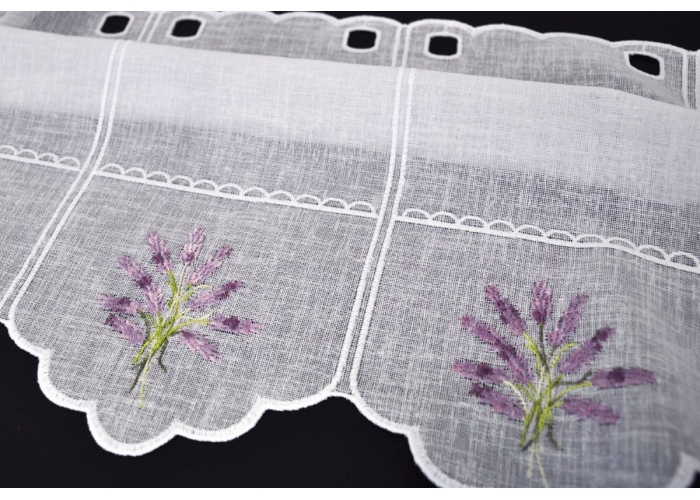 ZAZDROSTKA NATURAL 40cm, HAFT biel/lawenda PANEL