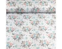 Tkanina bawełniana RÓŻE I MOTYLKI -125g/m²/160cm