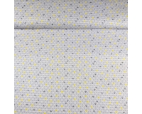 Tkanina bawełniana MINI PIRAMIDKI SZARO ŻÓŁTE - 140g/m²/160cm