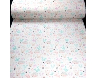 Tkanina bawełniana JEŻE I ZAJĄCE - 140g/m²/160cm