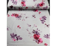 Tkanina bawełniana RÓŻE NA SZARYM TLE   - 140g/m²/160cm