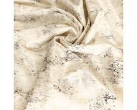 Tkanina GLAMOUR VELVET, WELUR ZŁOTO-SREBRO ECRU - 280cm