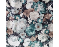 WELUR tkanina dekoracyjna  - LODOWE KWIATY