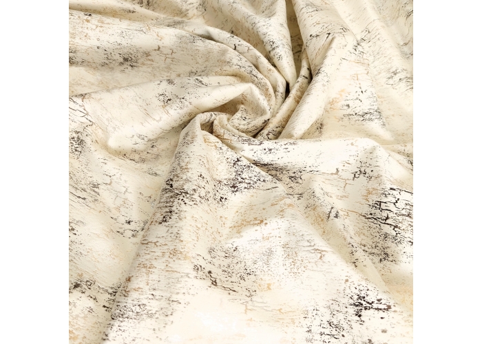 Tkanina GLAMOUR VELVET, WELUR ZŁOTO-SREBRO ECRU - 280cm