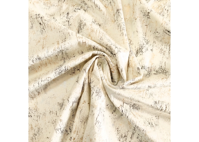 Tkanina GLAMOUR VELVET, WELUR ZŁOTO-SREBRO ECRU - 280cm