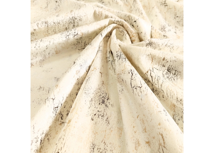 Tkanina GLAMOUR VELVET, WELUR ZŁOTO-SREBRO ECRU - 280cm