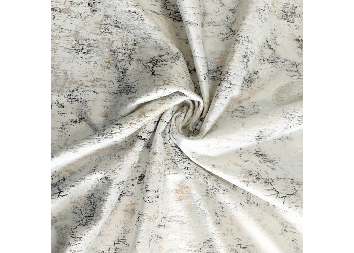 Tkanina GLAMOUR VELVET, WELUR ZŁOTO-SREBRO BIAŁY - 280cm