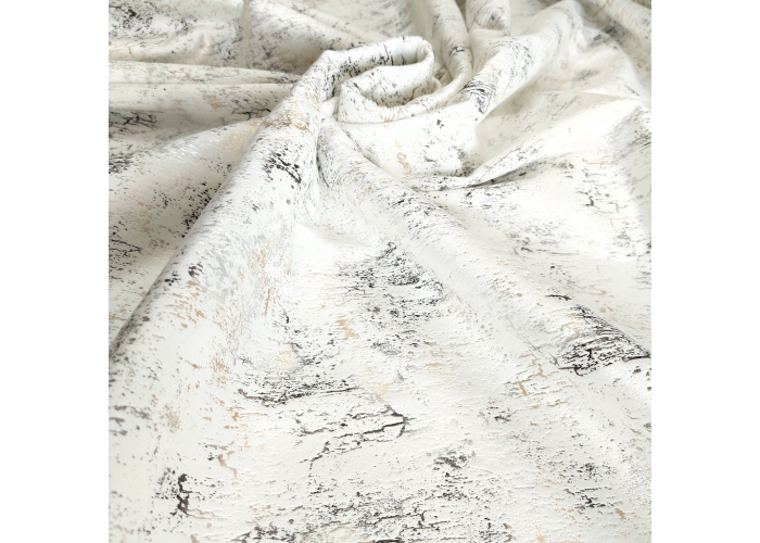 Tkanina GLAMOUR VELVET, WELUR ZŁOTO-SREBRO BIAŁY - 280cm