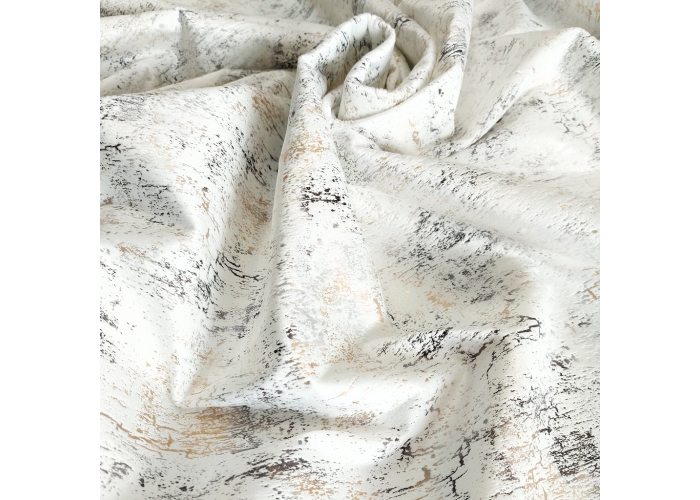 Tkanina GLAMOUR VELVET, WELUR ZŁOTO-SREBRO BIAŁY - 280cm