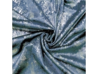 Tkanina GLAMOUR VELVET, WELUR ZŁOTO-SREBRO- BŁĘKIT - 280cm