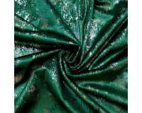 Tkanina  GLAMOUR VELVET, WELUR ZŁOTO-SREBRO-ZIELONY - 280cm