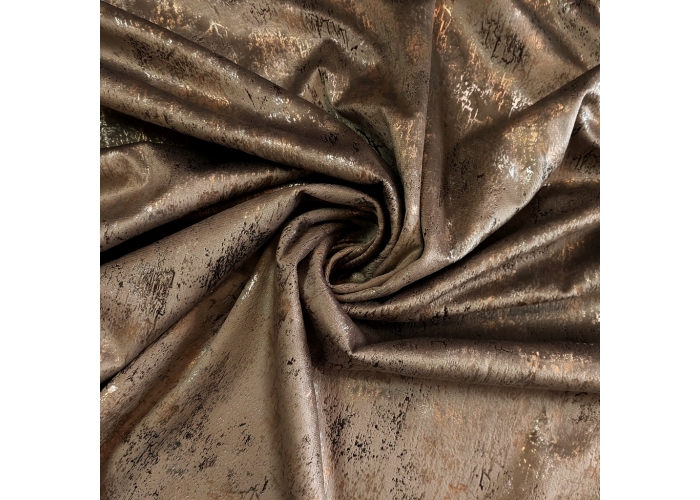 Tkanina GLAMOUR VELVET, WELUR ZŁOTO-SREBRO-CIEMNY BEŻ - 280cm