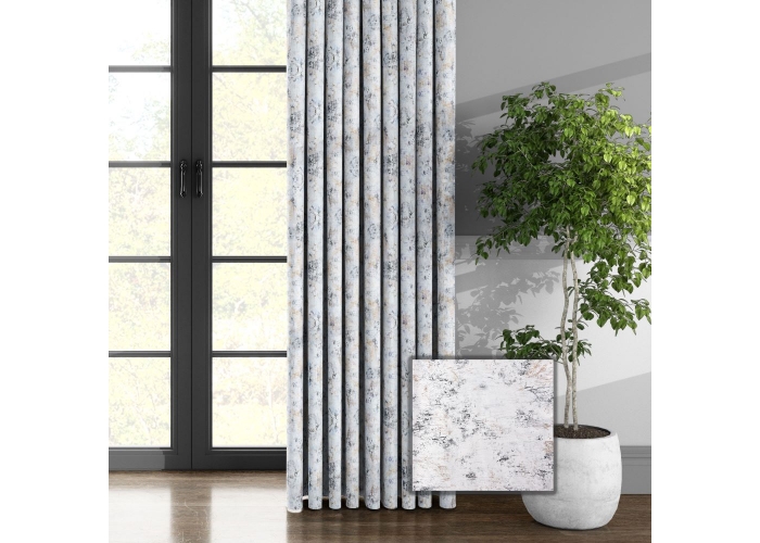 Tkanina GLAMOUR VELVET, WELUR ZŁOTO-SREBRO BIAŁY - 280cm