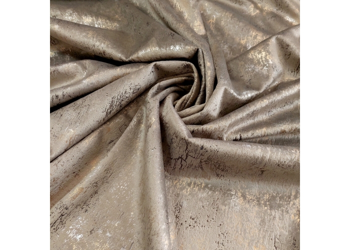 Tkanina GLAMOUR VELVET, WELUR ZŁOTO-SREBRO- JASNY BEŻ - 280cm