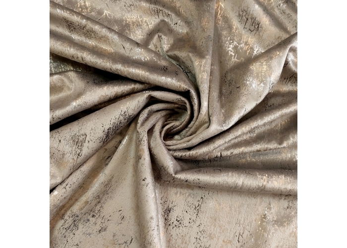 Tkanina GLAMOUR VELVET, WELUR ZŁOTO-SREBRO- JASNY BEŻ - 280cm