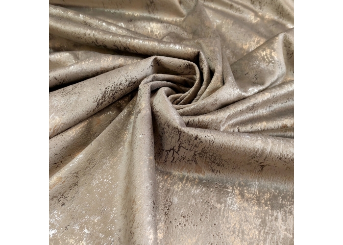 Tkanina GLAMOUR VELVET, WELUR ZŁOTO-SREBRO- JASNY BEŻ - 280cm
