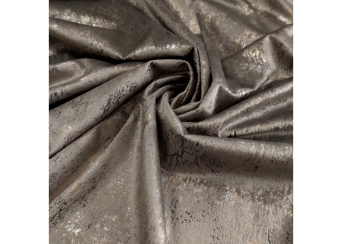 Tkanina GLAMOUR VELVET, WELUR ZŁOTO-SREBRO- SZARY BEŻ - 280cm