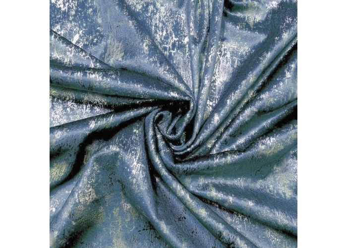Tkanina GLAMOUR VELVET, WELUR ZŁOTO-SREBRO- BŁĘKIT - 280cm