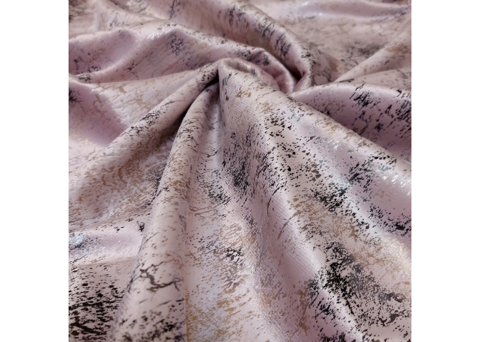Tkanina GLAMOUR VELVET, WELUR ZŁOTO-SREBRO-RÓŻ - 280cm