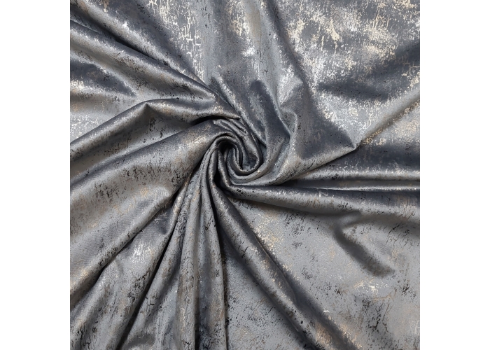 Tkanina GLAMOUR VELVET, WELUR ZŁOTO -CIEMNY SZARY - 280cm