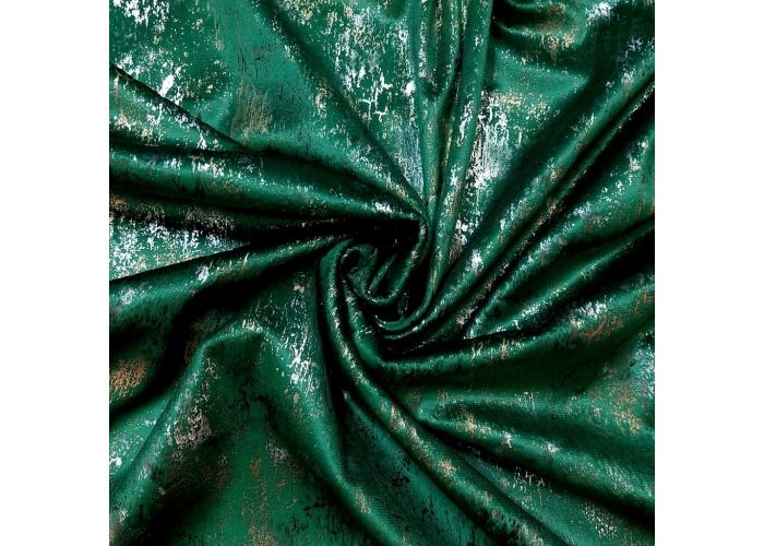 Tkanina  GLAMOUR VELVET, WELUR ZŁOTO-SREBRO-ZIELONY - 280cm