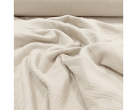 DOUBLE GAUZE, MUŚLIN - ŚMIETANKOWY ECRU - 160cm