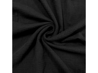 DOUBLE GAUZE, MUŚLIN - CZARNY - 150cm