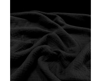 DOUBLE GAUZE, MUŚLIN - CZARNY - 150cm