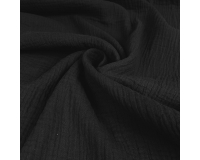 DOUBLE GAUZE, MUŚLIN - CZARNY - 150cm