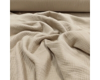 DOUBLE GAUZE, MUŚLIN - PIASKOWY - 155cm