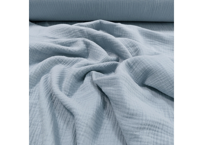 DOUBLE GAUZE, MUŚLIN - JASNY BŁĘKIT / SKY BLUE - 150cm
