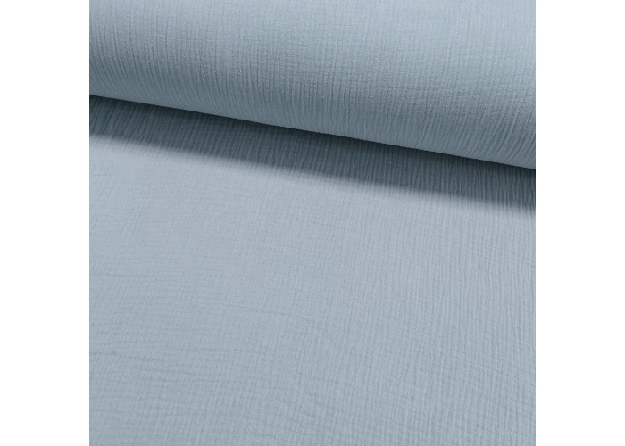 DOUBLE GAUZE, MUŚLIN - JASNY BŁĘKIT / SKY BLUE - 150cm