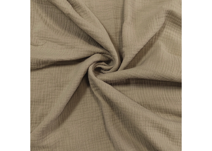 DOUBLE GAUZE, MUŚLIN - CHŁODNY BEŻ - 150cm