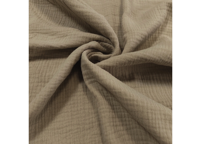 DOUBLE GAUZE, MUŚLIN - CHŁODNY BEŻ - 150cm