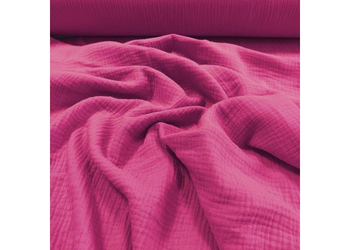 DOUBLE GAUZE, MUŚLIN - AMARANT - 150cm