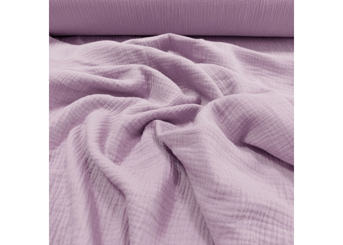 DOUBLE GAUZE, MUŚLIN - LILA, JASNY FIOLET - 150cm
