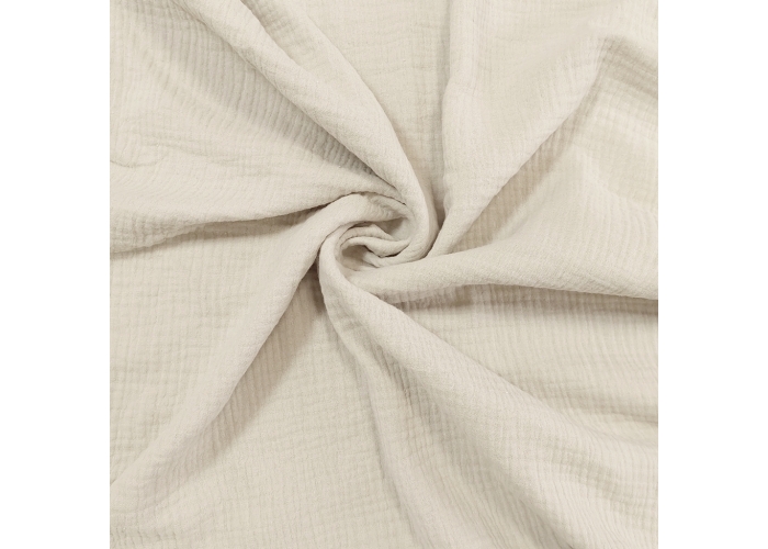 DOUBLE GAUZE, MUŚLIN - ŚMIETANKOWY ECRU - 160cm