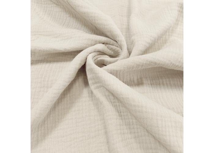 DOUBLE GAUZE, MUŚLIN - ŚMIETANKOWY ECRU - 160cm