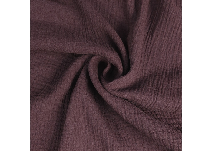 DOUBLE GAUZE, MUŚLIN - BAKŁAŻAN - 150cm