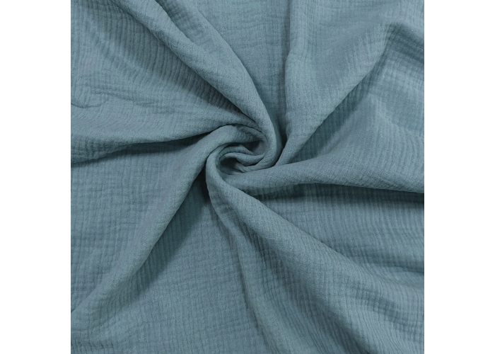 DOUBLE GAUZE, MUŚLIN - BLUE JEANS - 140cm
